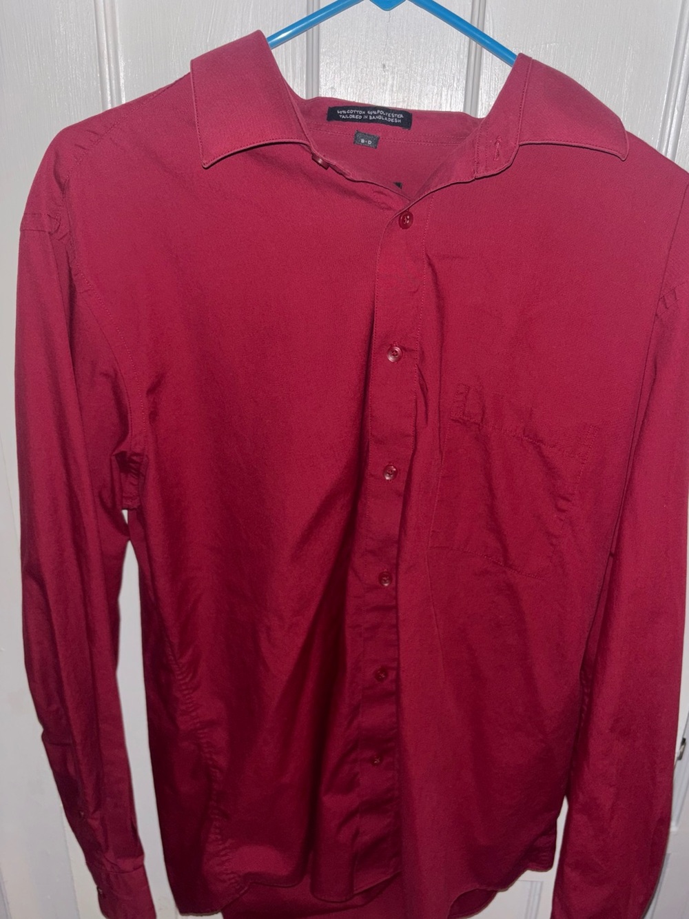 Pierre Cardin Men's Long-Sleeve Dress Shirt - Burgundy